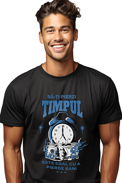 StoryGift Romania Tricou Barbati Sa-ti Pierzi Timpul Este Egal Cu A Pierde Ba...