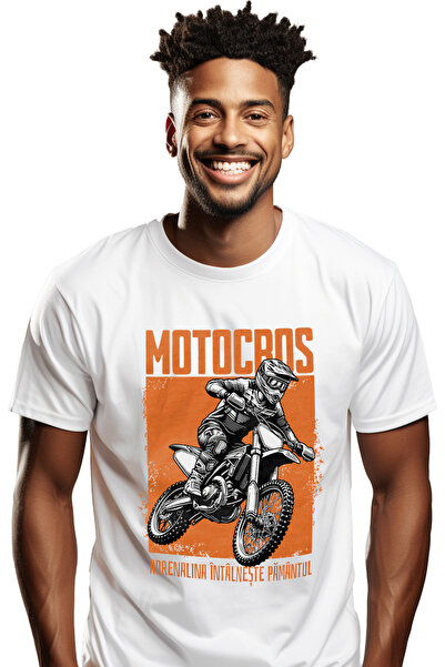 StoryGift Romania Tricou Barbati Barbat Pe Motocros, Iubitorii De Adrenalina ...