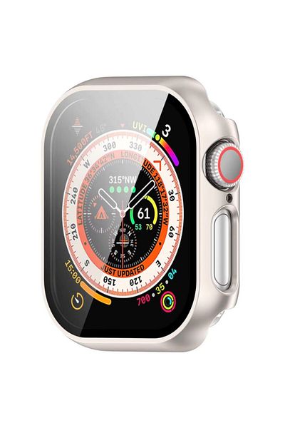 REDz Accessories Case with Glass Cover, Matte Bumper, For Watch Series 10, Starlight - Watch 46mm Series 10