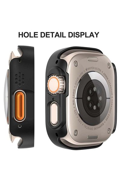SKYDDAR INNOVATION 360° Ultra-Thin Protective Case for Apple Watch Ultra / Ultra 2, Full Screen - Black