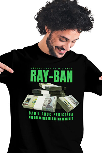 StoryGift Romania Tricou Barbati Ray-ban - Banii Aduc Fericirea Cu Imprimeu P...