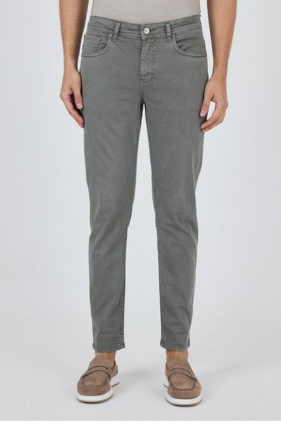 İmza Water Green Cotton 5 Pocket Casual Slim Fit 5 Pocket Trousers 1003250318