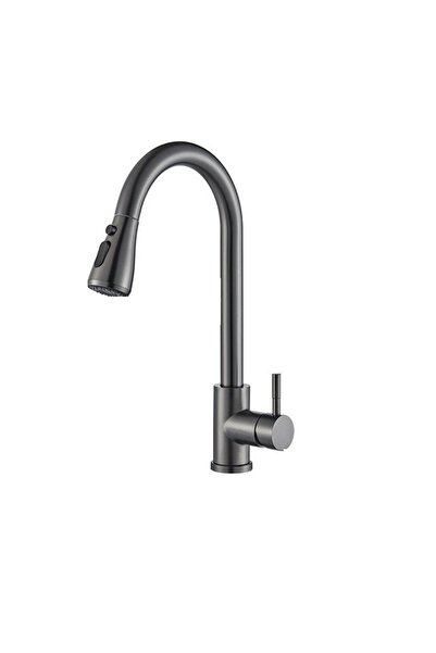 Blackswan Design Baterie chiuveta bucatarie, Blackswan, Tip M263 cu 2 moduri si buton Pauza, gri antracit, 42.5 cm