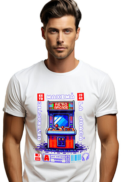StoryGift Romania Tricou Barbati Aparat Joc Video Vintige Iubitorii Lume Virt...