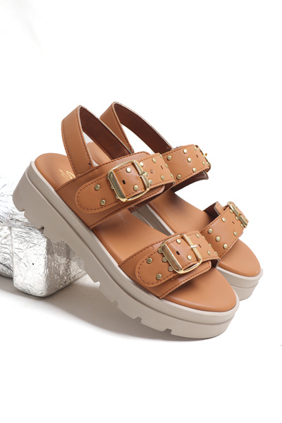 Ayakkabı Vakti Trok Зі шпильками Товста підошва Комфортні жіночі сандалі з по...