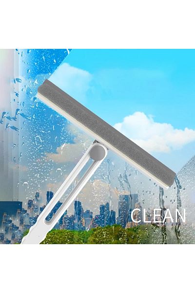 Doori Folding Glass Cleaning Brush with Silicone Squeegee Sponge Brush with Squeegee Camsil