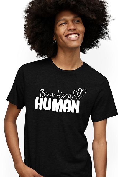 StoryGift Romania Men's T-shirt with hearts and the message that urges you to be a good man with print on the front STG