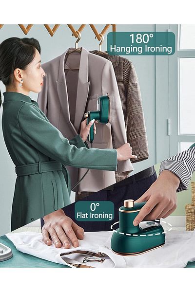 MACON Portable Handheld Steam Iron 1200W for Travel & Garments, Wet/Dry, Double Steam, 100ML Tank