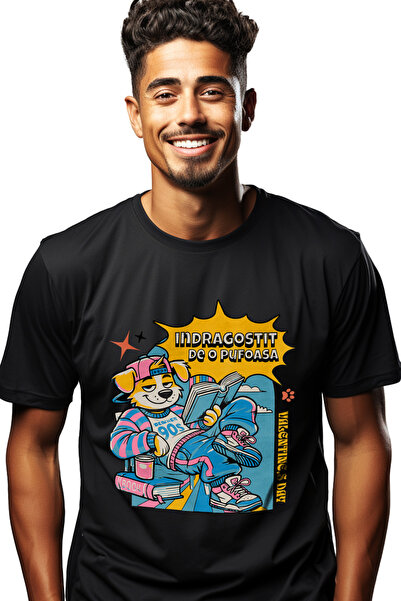 StoryGift Romania Tricou Barbati Caine Gangster Indragostit De O Pufoasa Vale...
