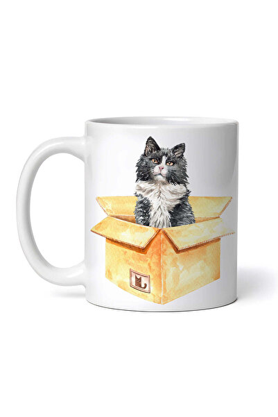 OEM Εξατομικευμένη λευκή κούπα, Γάτα Schrodinger, INOVATIX®. 330ml