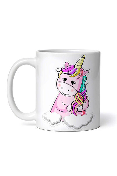 OEM Cană albă personalizată, Unicorn cu coadă împletită, INOVATIX®. 330ml