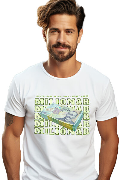 StoryGift Romania Men's Millionaire T-Shirt - 100 Romanian Lei With Print On ...