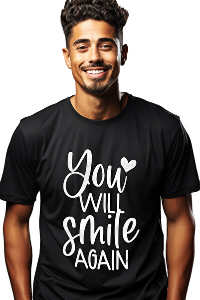 StoryGift Romania Tricou Barbati Cu Inimioara Si Mesajul "tu Vei Zambi Din No...