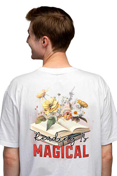 StoryGift Romania Tricou Barbati cu mesajul "Reading is magical", carte, ilus...
