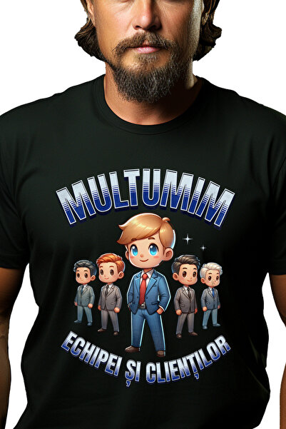 StoryGift Romania Tricou Barbati Multumim Echipei Si Clientilor, Afacere, Ant...