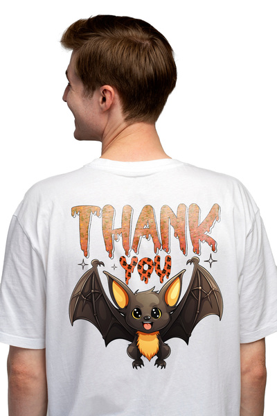 StoryGift Romania Tricou Barbati Cu Mesajul "thank You", Liliac Vesel, Ilustr...