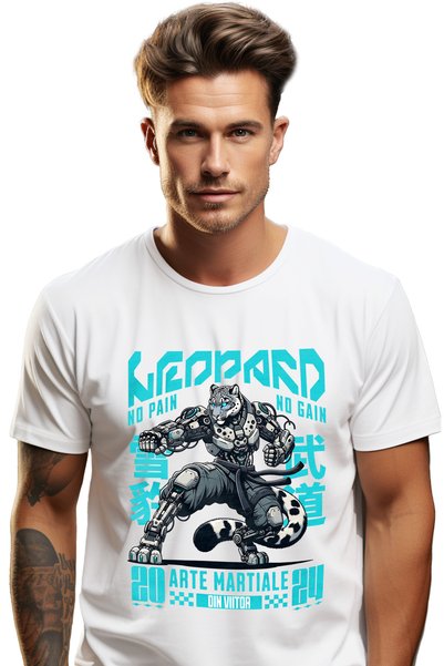 StoryGift Romania Ανδρικό T-Shirt Λεοπάρ Ρομπότ - Πολεμικές Τέχνες Από το Μέλ...