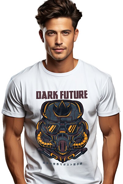 StoryGift Romania Tricou bărbătesc cu mască anti-gaz robot, text în engleză D...