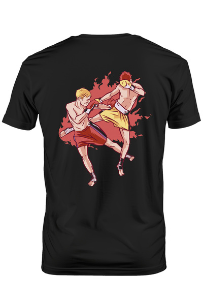 StoryGift Romania Tricou Barbati Cu Doi Barbati Arte Martiale, In Flacari, Iu...