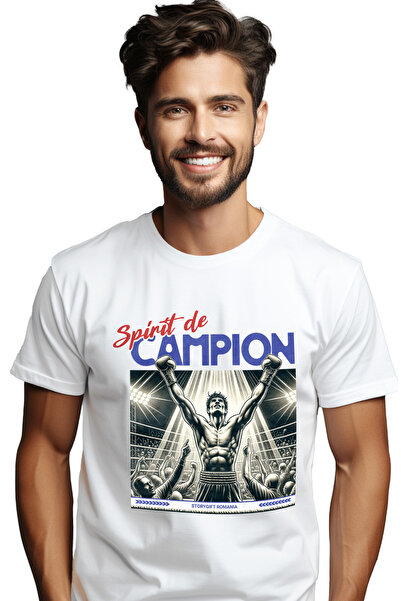 StoryGift Romania Tricou Barbati Barbat Castigator Meci De Box, Munca, Spirit...