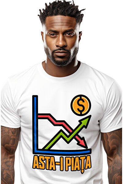 StoryGift Romania Tricou Barbati Asta-i Piata Grafic Situatie Cripto Financia...