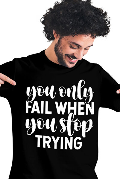 StoryGift Romania Tricou Barbati cu mesaj motivational "You only fail when yo...