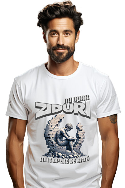 StoryGift Romania Tricou Barbati Barbat Din Piatra Constructie Text Nu Doar Z...