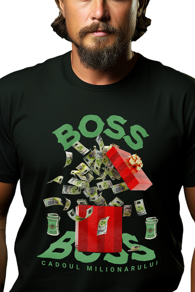 StoryGift Romania Boss Men's T-Shirt - Millionaire's Gift With Front Print, 1...