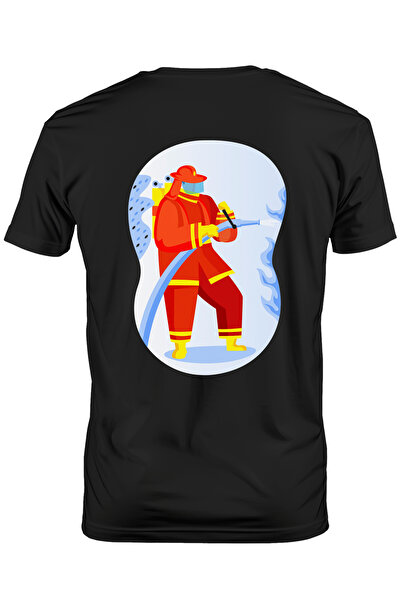 StoryGift Romania Tricou Barbati Cu Pompier, Furtun, Costum, Cu Imprimeu Pe S...