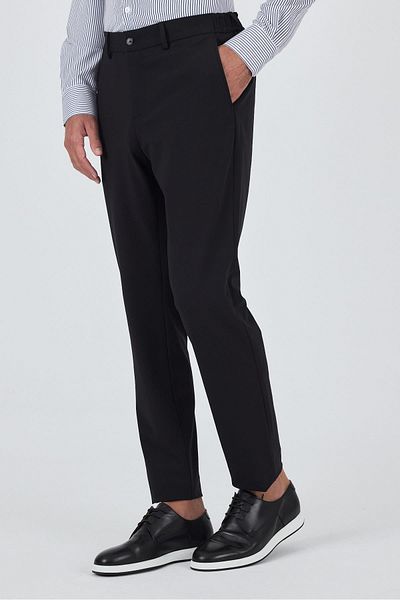 İmza Black Flexible Side Pocket Casual Slim Fit Jogger Trousers 1003250162
