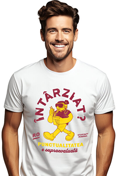 StoryGift Romania Tricou Barbati Intarziat Punctualitatea E Supraevaluata Bai...