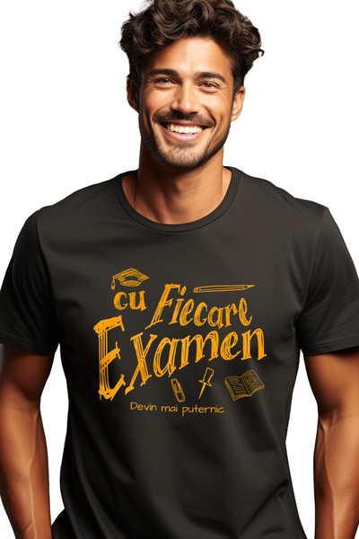 StoryGift Romania Men's T-Shirt With Every Exam, I Become Stronger School Edu...