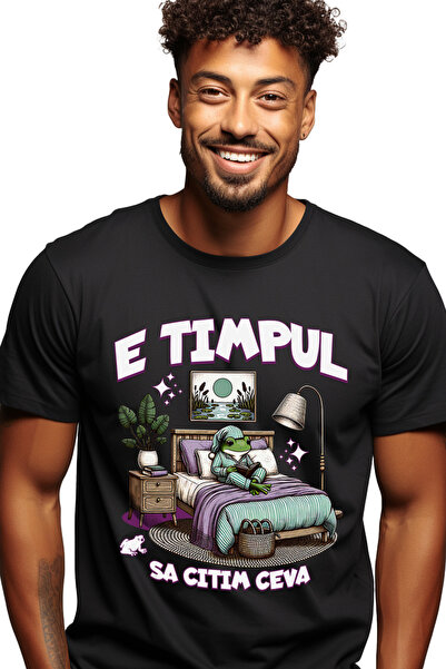 StoryGift Romania Tricou Barbati Broscuta Batrana Rutina De Noapte Citit Cu I...