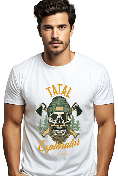 StoryGift Romania Tricou Barbati Tatal-explorator Padurar Topor Familie Cu Im...
