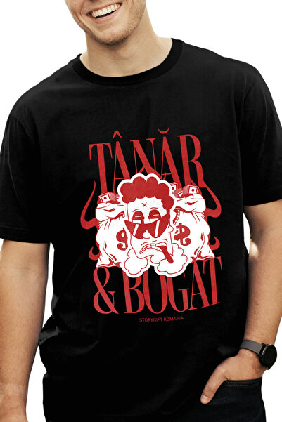 StoryGift Romania Tricou Barbati Sunt Tanar Si Bogat Lume Moderna Bani Avere ...