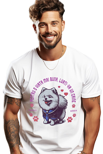 StoryGift Romania Tricou Barbati Caine Puddle, Pentru O Viata Mai Buna Cu Imp...