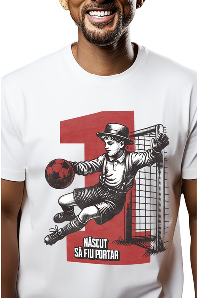 StoryGift Romania Tricou Barbati Copil Jucand Fotbal Nr 1 Text Nascut Sa Fiu ...