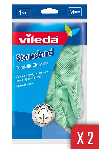 Vileda 2 Pack Standard Medium Size Dish Gloves