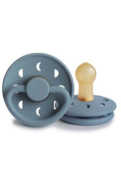 Frigg 0-6 Months Moon Phase Rubber Pacifier - Stone Blue