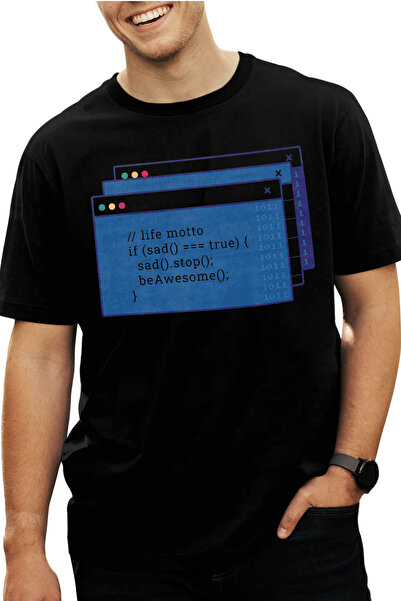 StoryGift Romania Tricou Barbati Cu Cod, Text Limba Engleza, If Sad True Sad ...