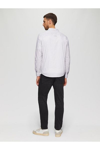 s.Oliver Men's shirt made of cotton and elastane blend, checkered print