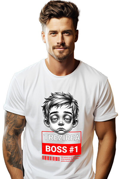 StoryGift Romania Tricou Barbati Chip Copil Obosit Trezirea Primul Boss Al Zi...