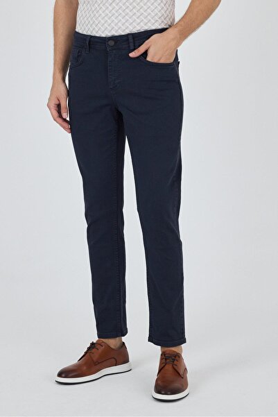 İmza Koyu Lacivert Pamuklu 5 Cep Casual Slim Fit 5 Cep Pantolon 1003250318