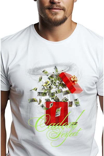 StoryGift Romania Tricou Barbati Cadoul Perfect - Lei Romanesti Iesind Din Cutie Cu Imprimeu Pe Fata, 100% B Stg