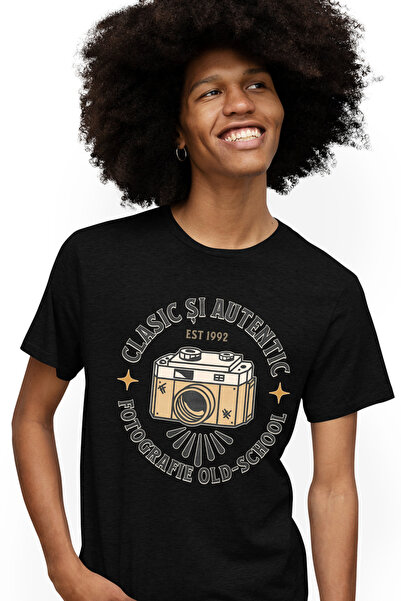 StoryGift Romania Tricou Barbati Clasic Si Autentic Fotografie Old School Vin...