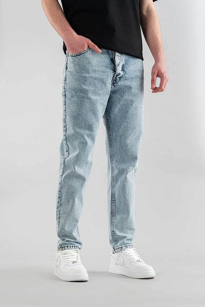 bombe Men's Casual Lycra Denim Jeans Pants Button Closure Blue