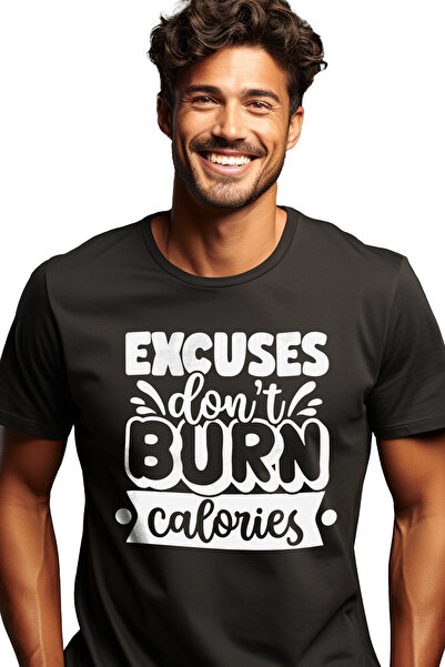 StoryGift Romania Tricou Barbati Cu Mesajul "scuzele Nu Ard Caloriile" - Slab...