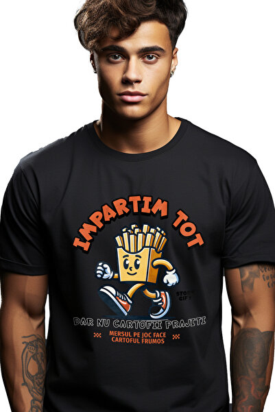 StoryGift Romania Tricou Barbati Cartofi Prajiti Mergand Fericiti Impartim Da...