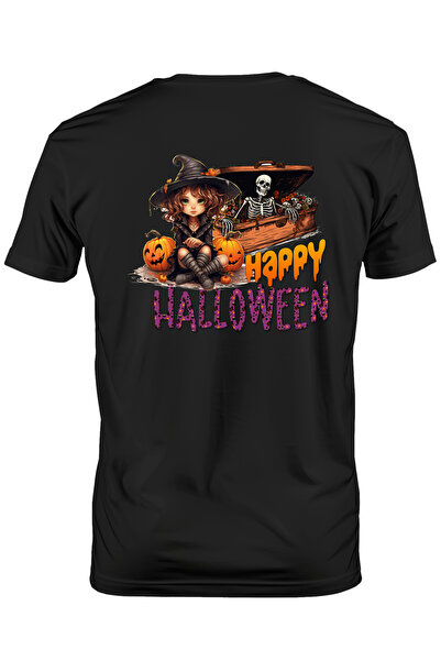 StoryGift Romania Tricou Barbati Cu O Mica Vrajitoare Cu Mesajul "happy Hallo...
