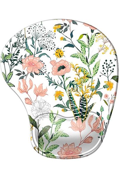 ICasso Mousepad, Floral Pattern, Neoprene, Multicolor, 9.05 x 7.49 inches